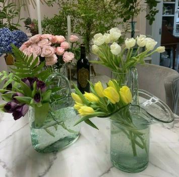 Muxing Glas Blumenvase Handtasche geformt klar Vase Aquarium